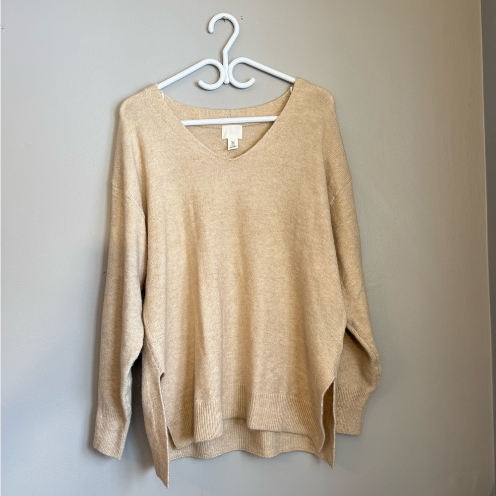 H&M Women's V-Neck Beige Sweater